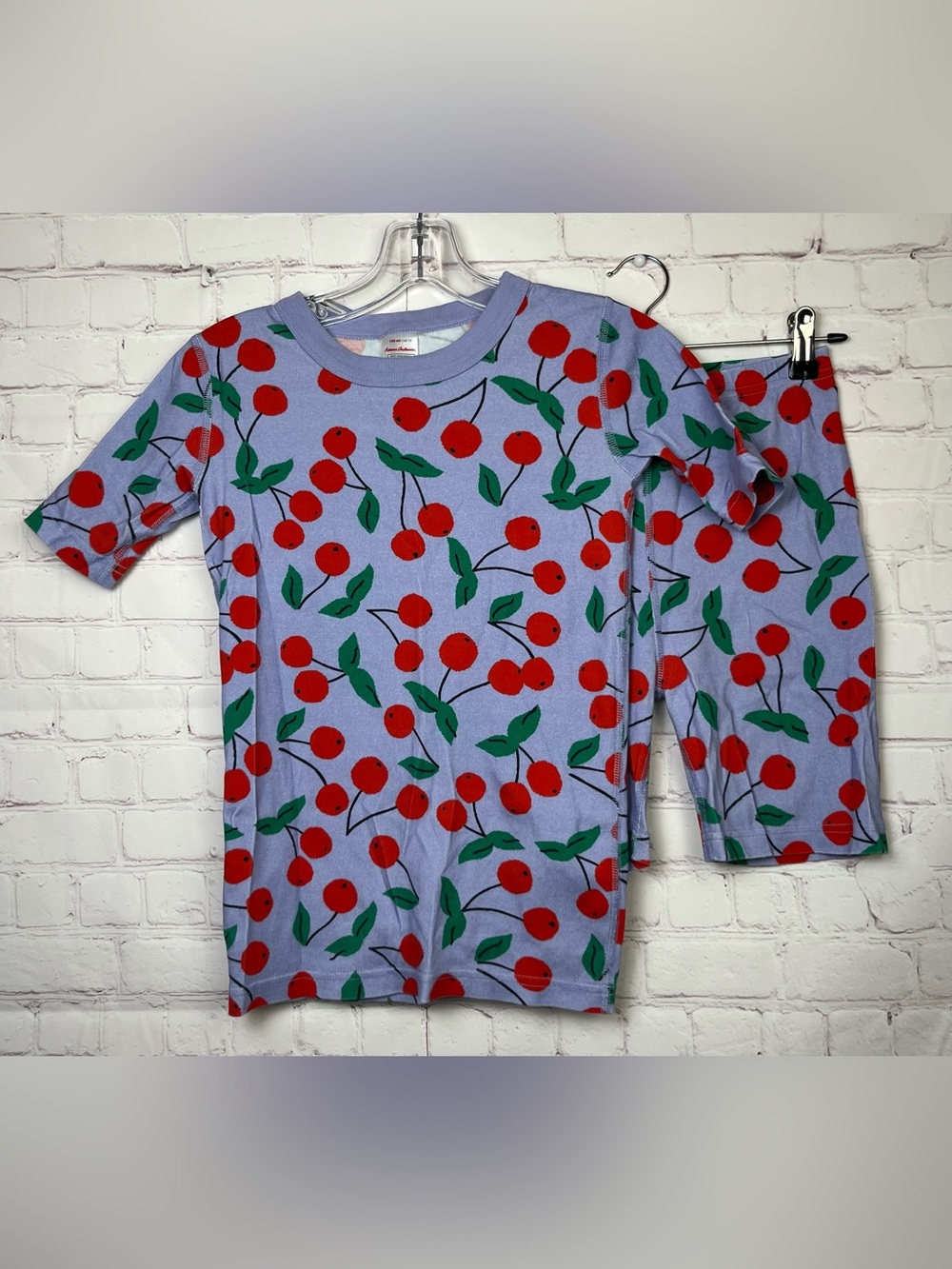 Hanna Andersson Short John Pajama Set in Cherry Cheer Print
